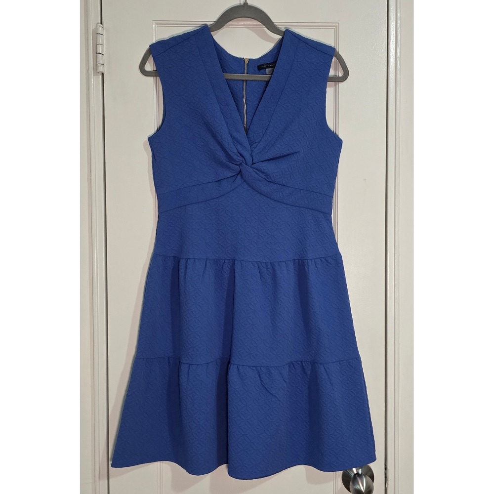 NWT Tommy Hilfiger Petite Jacquard Twist-Front Tiered Dress